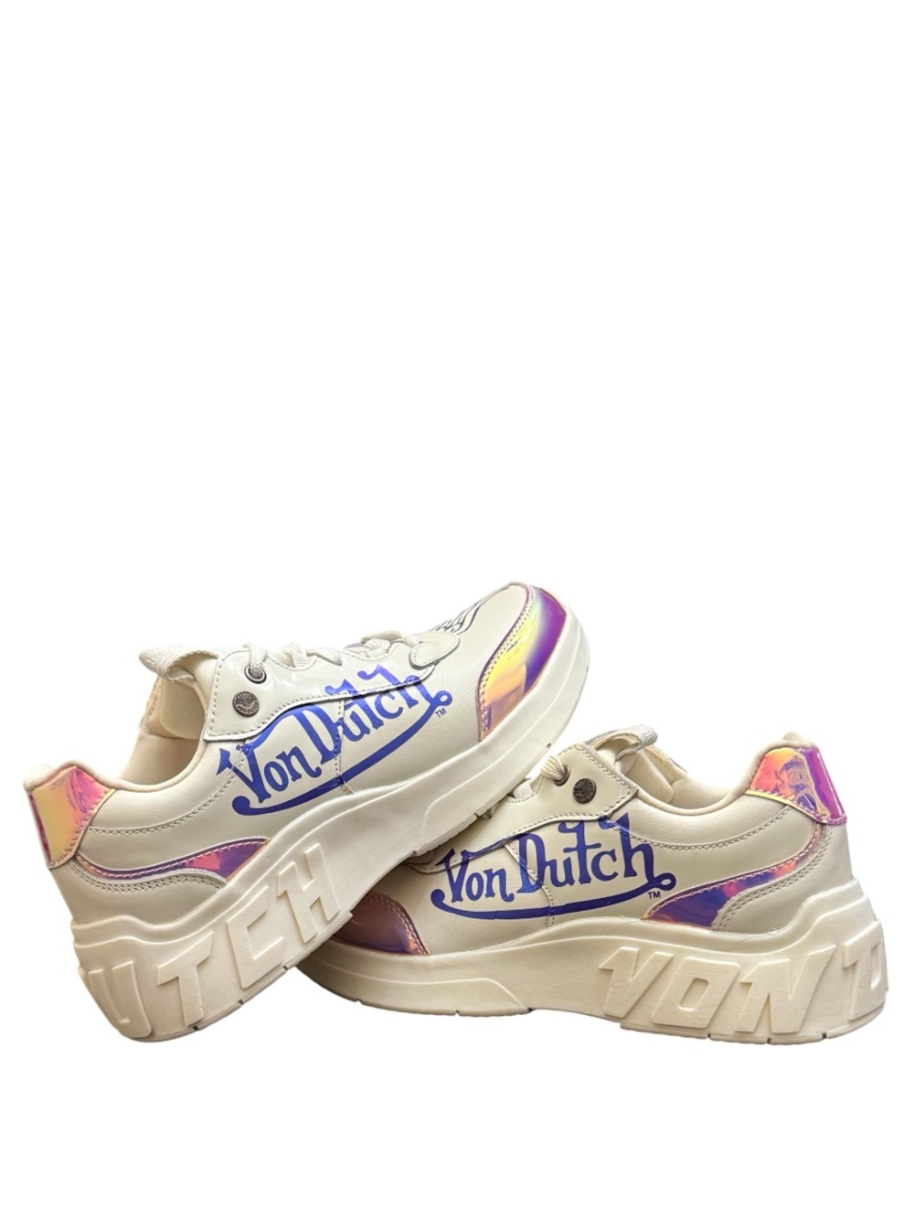 VON DUTCH - WHITE PINK PURPLE IRIDESCENT “VANDERDUTCH” SNEAKERS